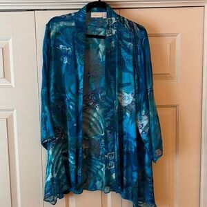 Chico's Vibrant Blue Sheer Kimono